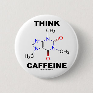Caffeine (Caffeine Chemical Molecule) Ronde Button 5,7 Cm