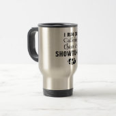 Caffeine, Chaos en Showtunes Thermal Travel Mug Reisbeker (Voorkant links)