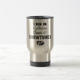 Caffeine, Chaos en Showtunes Thermal Travel Mug Reisbeker