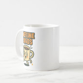 Caffeine Chaos Funny Energetic Coffee Cup Cartoon Koffiemok (Voorkant links)