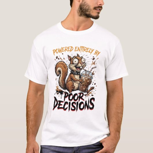 Caffeïne Chaos Gremlin - Grappige IJskoude Koffie  T-shirt (Voorkant)