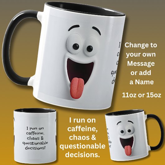 Caffeïne Chaos, Voeg Naam Toe Bericht,  Expressief Mok