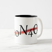 Caffeine Chemical Formula Coffee Mok. Tweekleurige Koffiemok (Voorkant rechts)