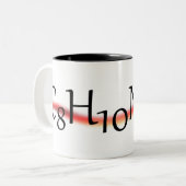 Caffeine Chemical Formula Coffee Mok. Tweekleurige Koffiemok (Voorkant links)