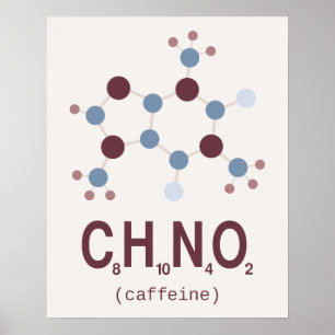 Caffeine Chemical Formule Poster