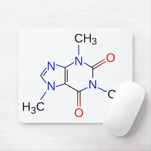 Caffeine Chemical Structure Mousepad Muismat (Met muis)
