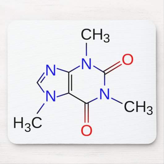 Caffeine Chemical Structure Mousepad Muismat (Voorkant)