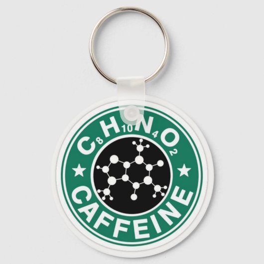 Caffeïne Chemie Sleutelhanger (Voorkant)