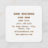 Caffeine Coffee Molecular Chemical Formula Vierkante Visitekaartje (Achterkant)