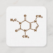 Caffeine Coffee Molecular Chemical Formula Vierkante Visitekaartje (Voorkant)