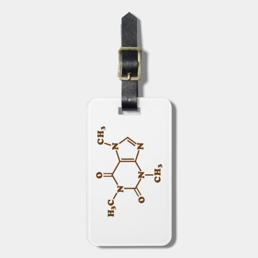 Caffeine Coffee Molecular Chemical Formule Bagagelabel (Voorkant verticaal)