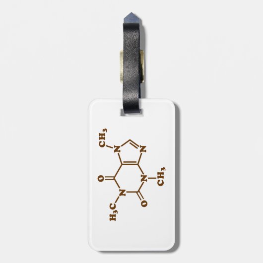 Caffeine Coffee Molecular Chemical Formule Bagagelabel (Achterkant verticaal)