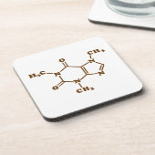 Caffeine Coffee Molecular Chemical Formule Bier Onderzetter (Linkerzijde)