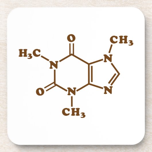 Caffeine Coffee Molecular Chemical Formule Bier Onderzetter (Voorkant)
