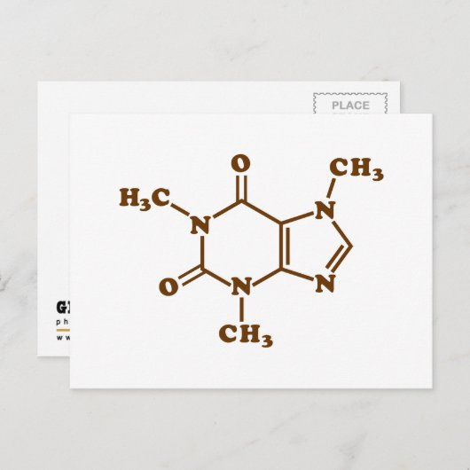 Caffeine Coffee Molecular Chemical Formule Briefkaart (Voorkant / Achterkant)