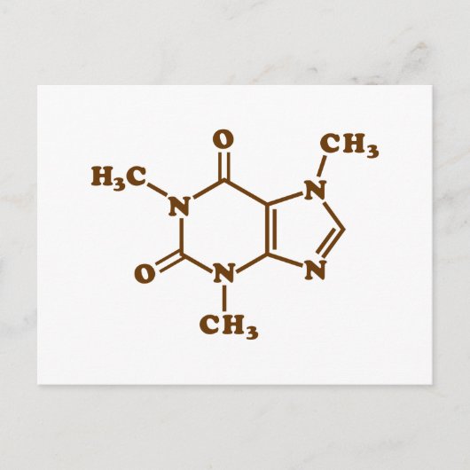 Caffeine Coffee Molecular Chemical Formule Briefkaart (Voorkant)