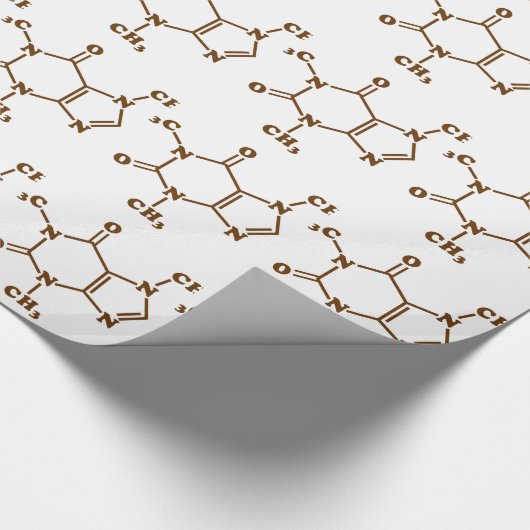 Caffeine Coffee Molecular Chemical Formule Cadeaupapier (Hoek)