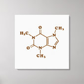 Caffeine Coffee Molecular Chemical Formule Canvas Afdruk (Voorkant)