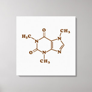 Caffeine Coffee Molecular Chemical Formule Canvas Afdruk