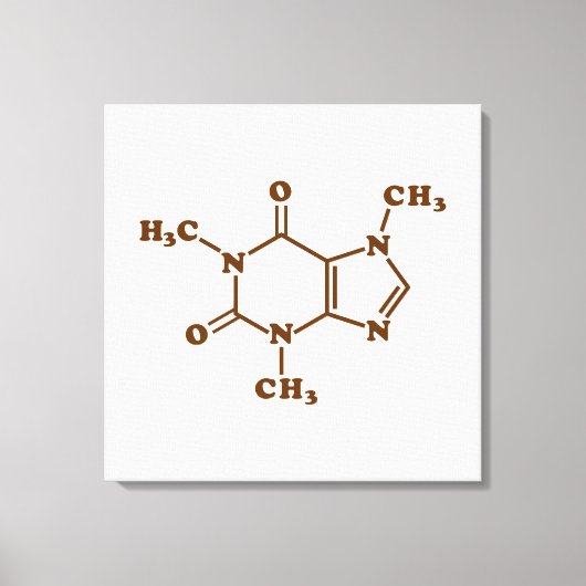Caffeine Coffee Molecular Chemical Formule Canvas Afdruk (Voorkant)