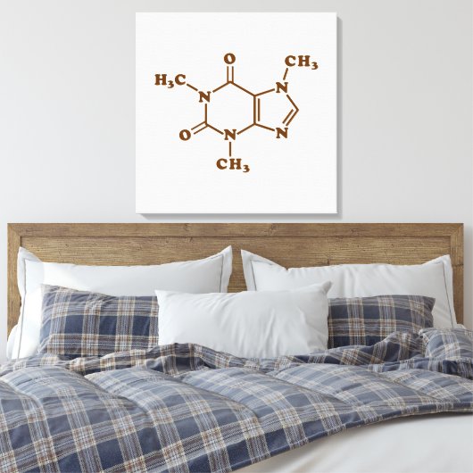 Caffeine Coffee Molecular Chemical Formule Canvas Afdruk (Insitu (Slaapkamer))