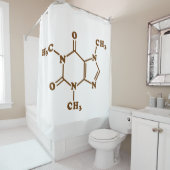 Caffeine Coffee Molecular Chemical Formule Douchegordijn (In situ)