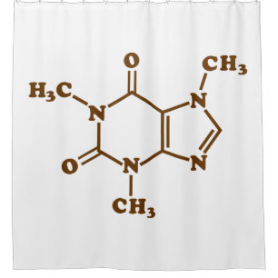 Caffeine Coffee Molecular Chemical Formule Douchegordijn