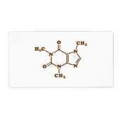 Caffeine Coffee Molecular Chemical Formule Etiket (Voorkant)
