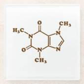 Caffeine Coffee Molecular Chemical Formule Glazen Onderzetter (Voorkant)