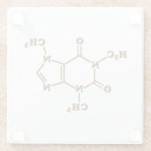 Caffeine Coffee Molecular Chemical Formule Glazen Onderzetter (Achterkant)