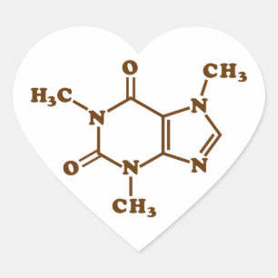 Caffeine Coffee Molecular Chemical Formule Hart Sticker