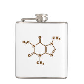 Caffeine Coffee Molecular Chemical Formule Heupfles (Voorkant)