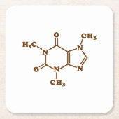 Caffeine Coffee Molecular Chemical Formule Kartonnen Onderzetters (Voorkant)