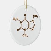 Caffeine Coffee Molecular Chemical Formule Keramisch Ornament (Rechts)