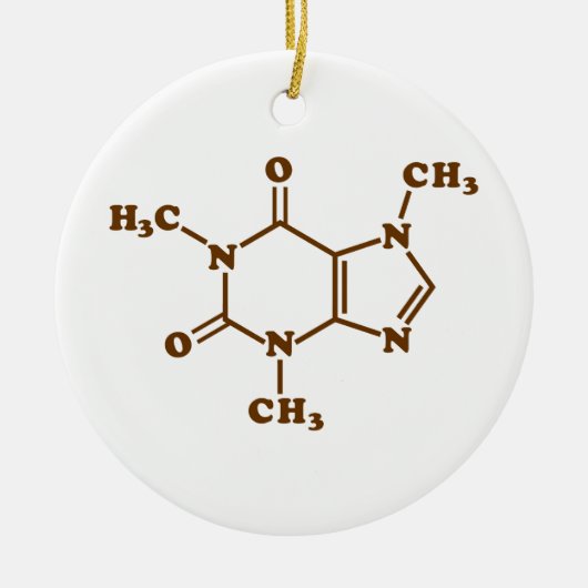 Caffeine Coffee Molecular Chemical Formule Keramisch Ornament (Voorkant)