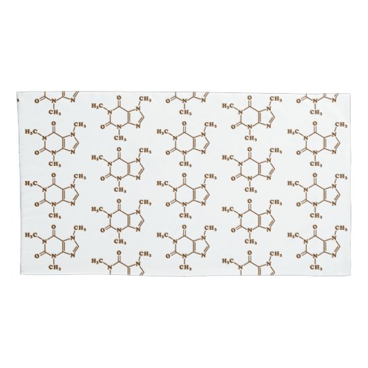Caffeine Coffee Molecular Chemical Formule Kussensloop (Achterkant-Rechts)