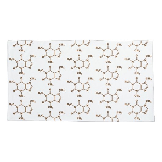 Caffeine Coffee Molecular Chemical Formule Kussensloop (Achterkant-Links)