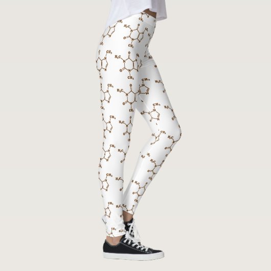 Caffeine Coffee Molecular Chemical Formule Leggings (Rechts)