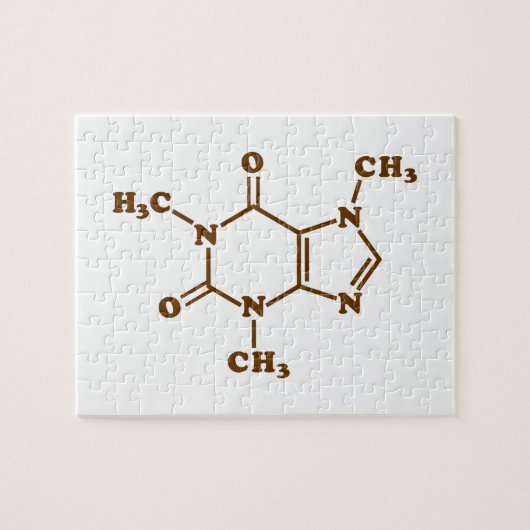 Caffeine Coffee Molecular Chemical Formule Legpuzzel (Horizontaal)