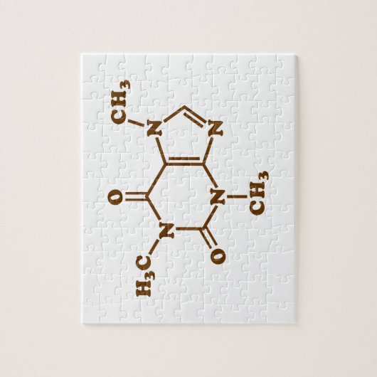Caffeine Coffee Molecular Chemical Formule Legpuzzel (Verticaal)