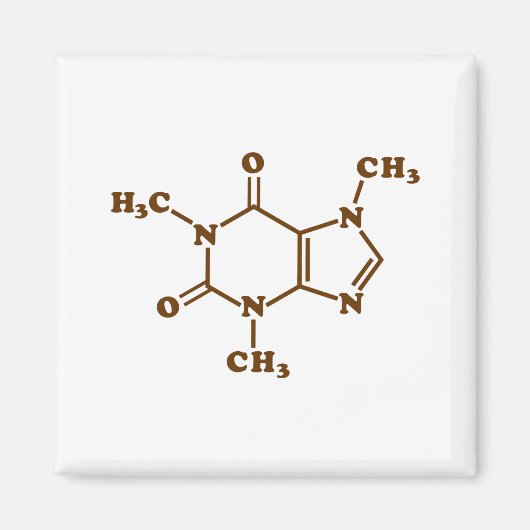 Caffeine Coffee Molecular Chemical Formule Magneet (Voorkant)