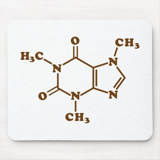 Caffeine Coffee Molecular Chemical Formule Muismat (Voorkant)