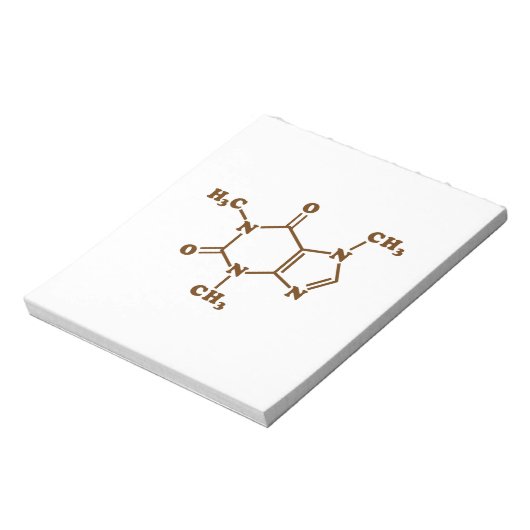 Caffeine Coffee Molecular Chemical Formule Notitieblok (Linkerzijde)