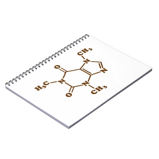 Caffeine Coffee Molecular Chemical Formule Notitieboek (Linkerzijde)