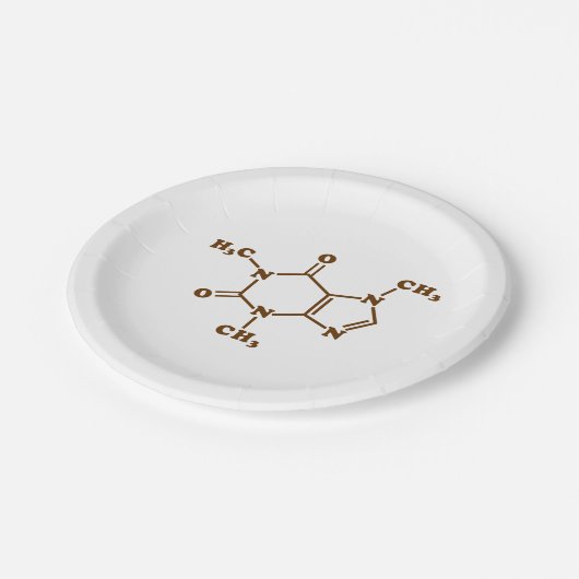 Caffeine Coffee Molecular Chemical Formule Papieren Bordje (Gekanteld)