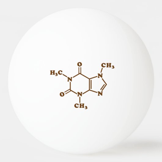 Caffeine Coffee Molecular Chemical Formule Pingpongbal (Achterkant)