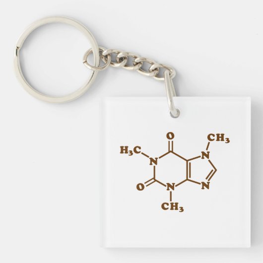 Caffeine Coffee Molecular Chemical Formule Sleutelhanger (Voorkant)