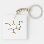 Caffeine Coffee Molecular Chemical Formule Sleutelhanger (Achterkant)