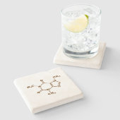 Caffeine Coffee Molecular Chemical Formule Stenen Onderzetter (Zijkant)