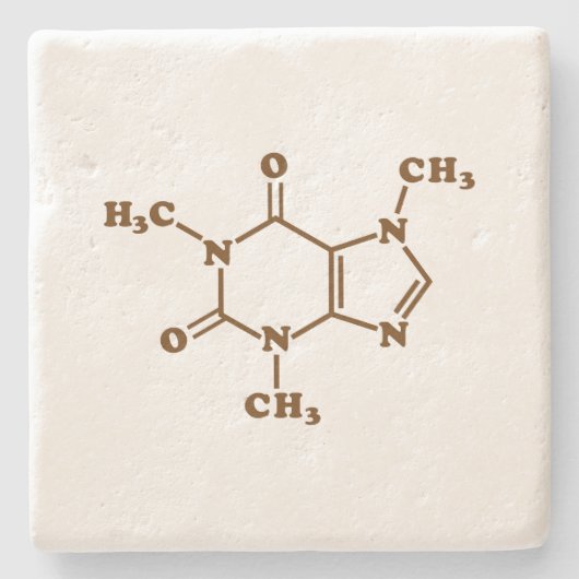 Caffeine Coffee Molecular Chemical Formule Stenen Onderzetter (Voorkant)